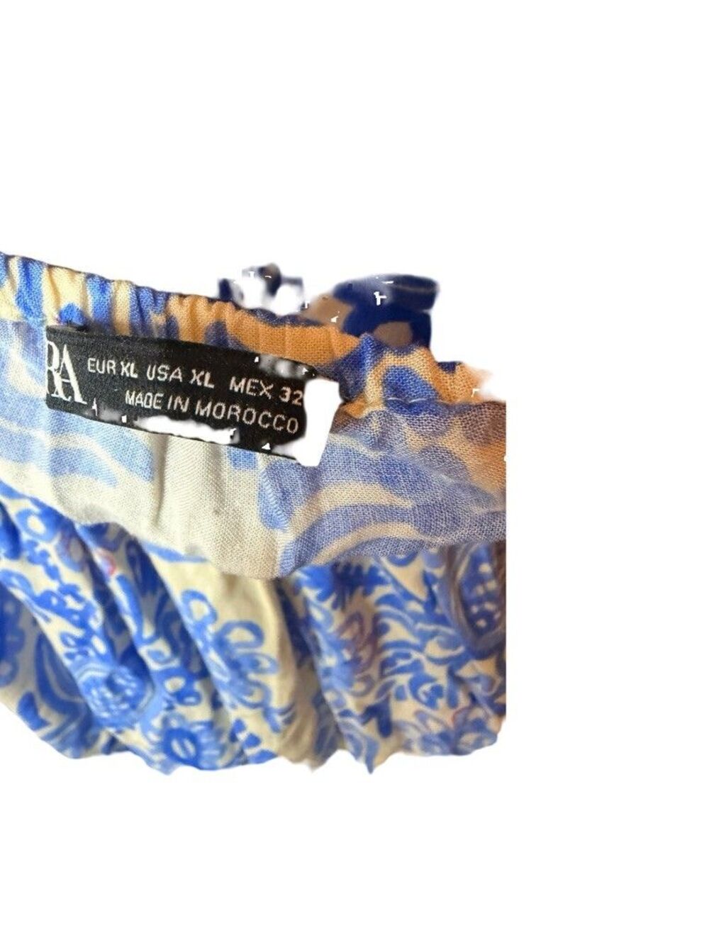 Zara Blue Boho Paisley Print Maxi Dress Womens XL Spaghetti Strap VNeck Sundress - Picture 7 of 8